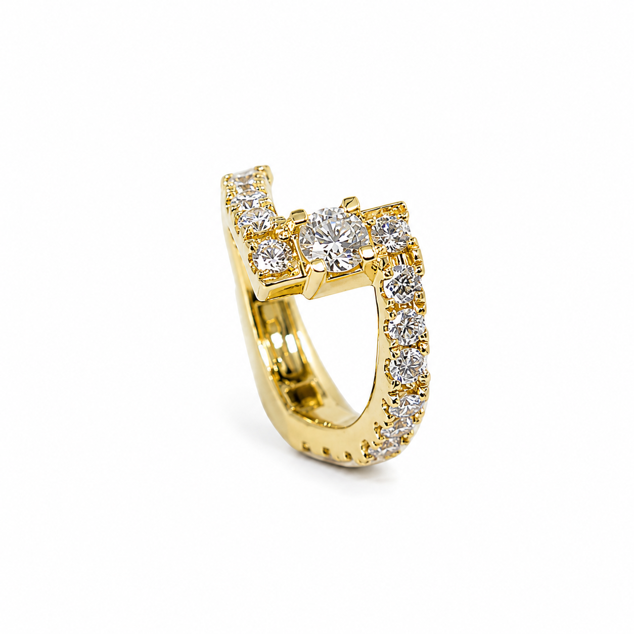 Gemstone 18K Bolt Ear Cuff