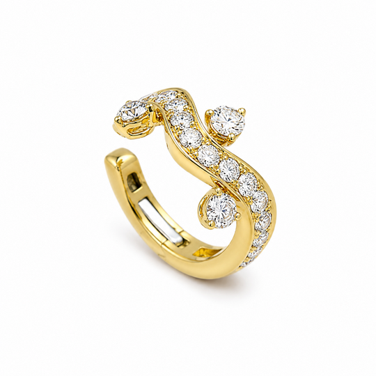 Diamond 18K Dottie Ear Cuff
