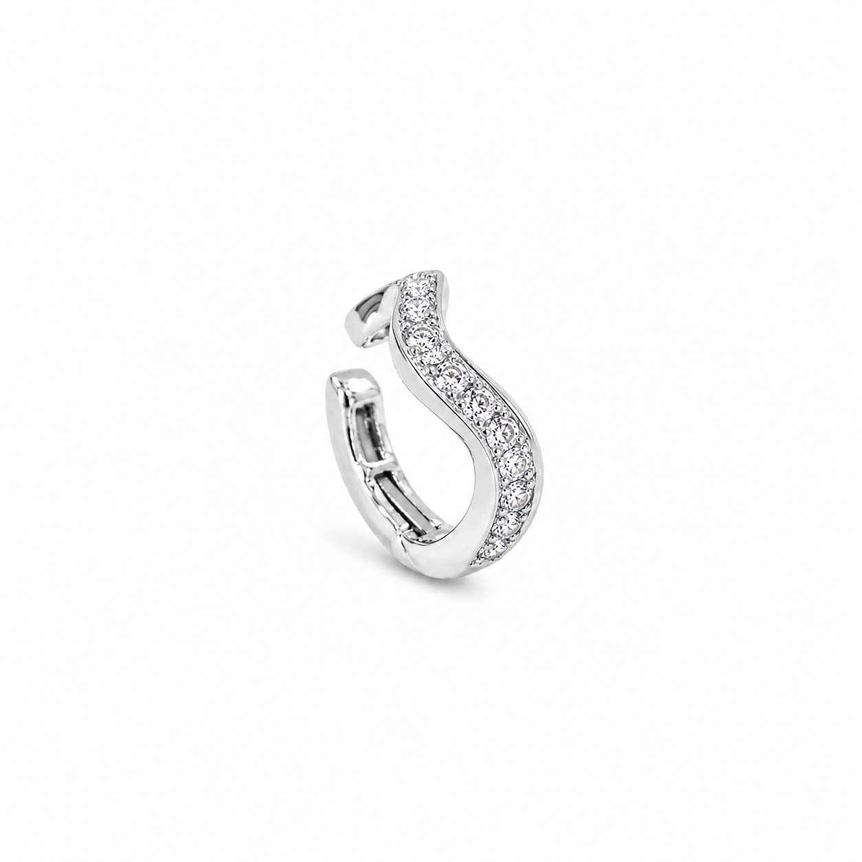 Gemstone 18K Ripple Ear Cuff