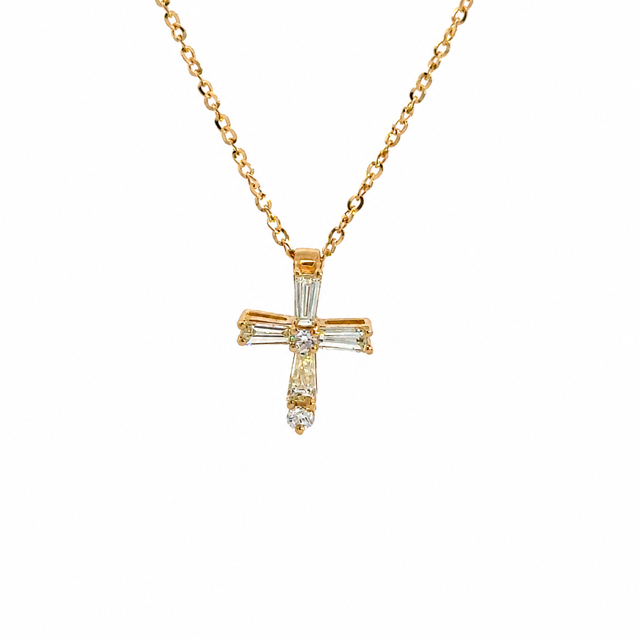 Tapered 18K Light Yellow Diamond Cross