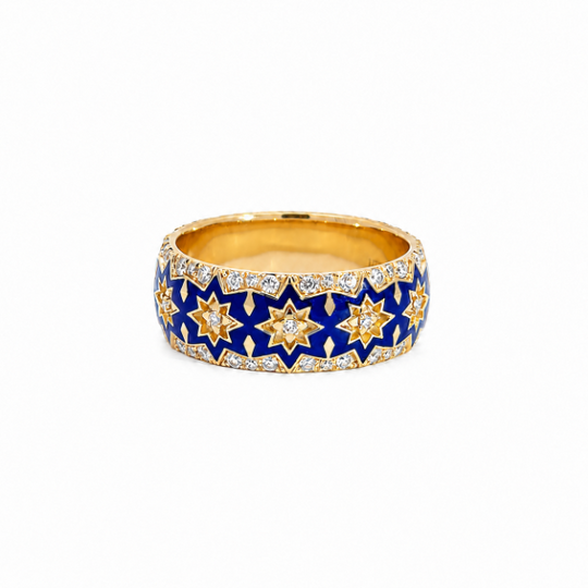 The Solara 18K Champlevé Enamel Band