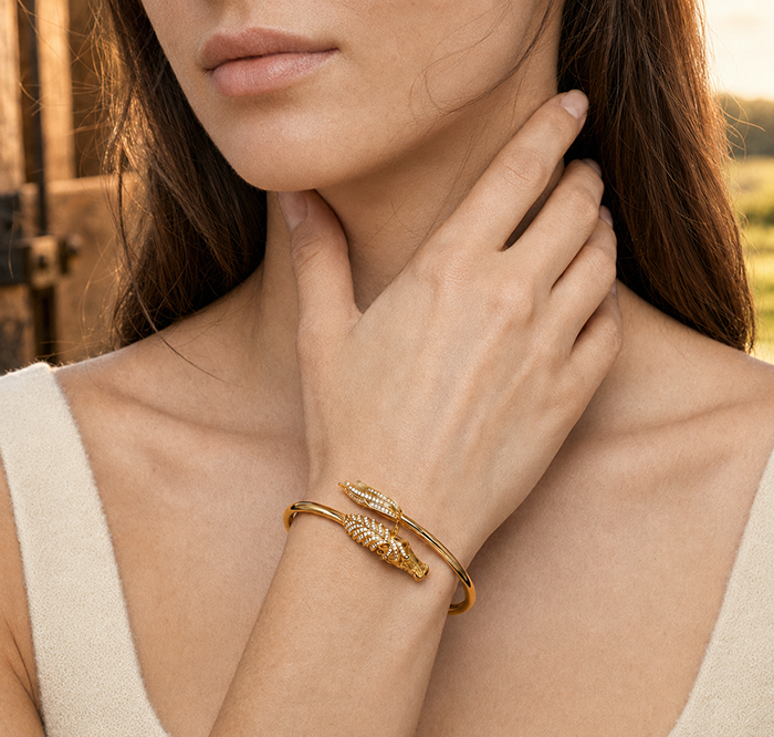 Diamond 18K Horse Bangle