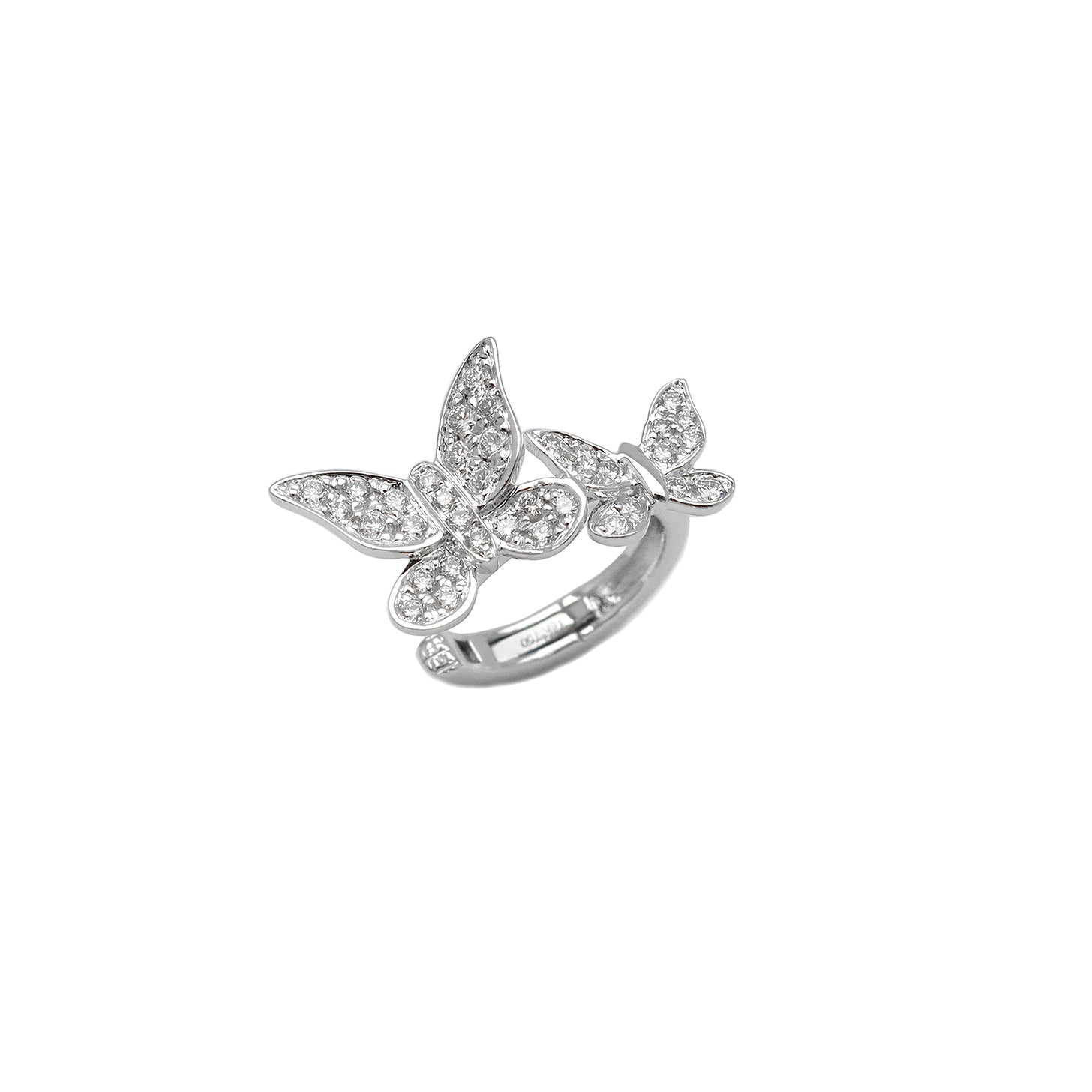 18K Diamond Double Butterfly Ear Cuff