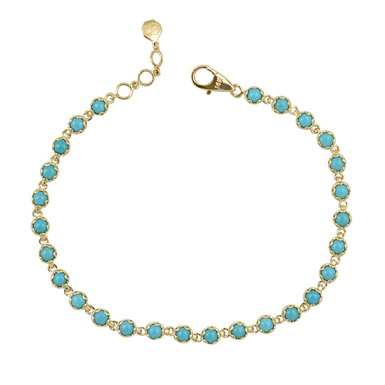 Pulsera de piedras preciosas de 14 quilates con engaste de bisel