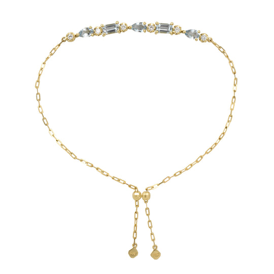 Pulsera de ajuste perfecto con piedras preciosas de 18 quilates, pera y esmeralda