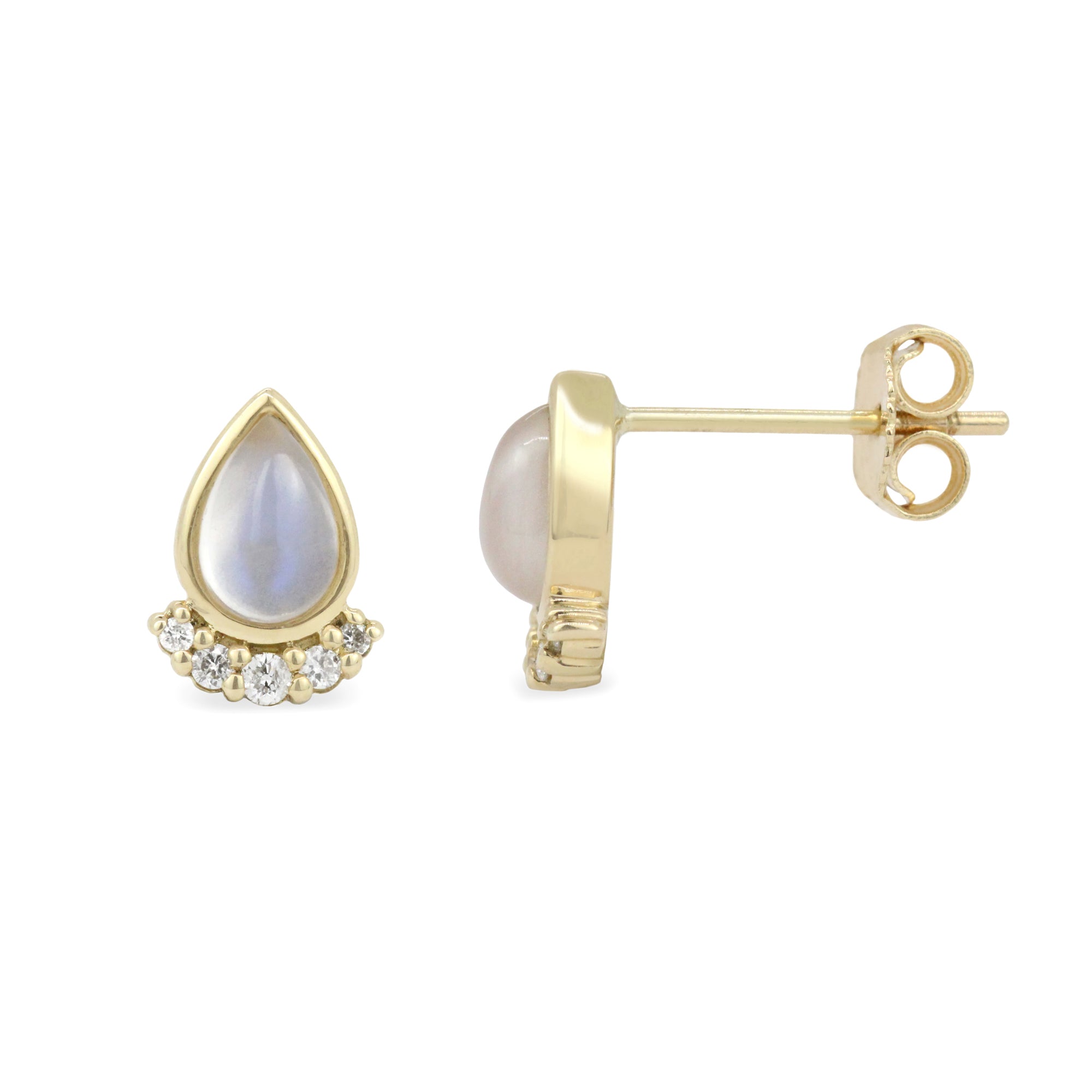 ◆STONEHENgE◆ 14K Earrings T1695 14k Yellow Gold Birthstone Solitaire Stud Earrings, 4mm