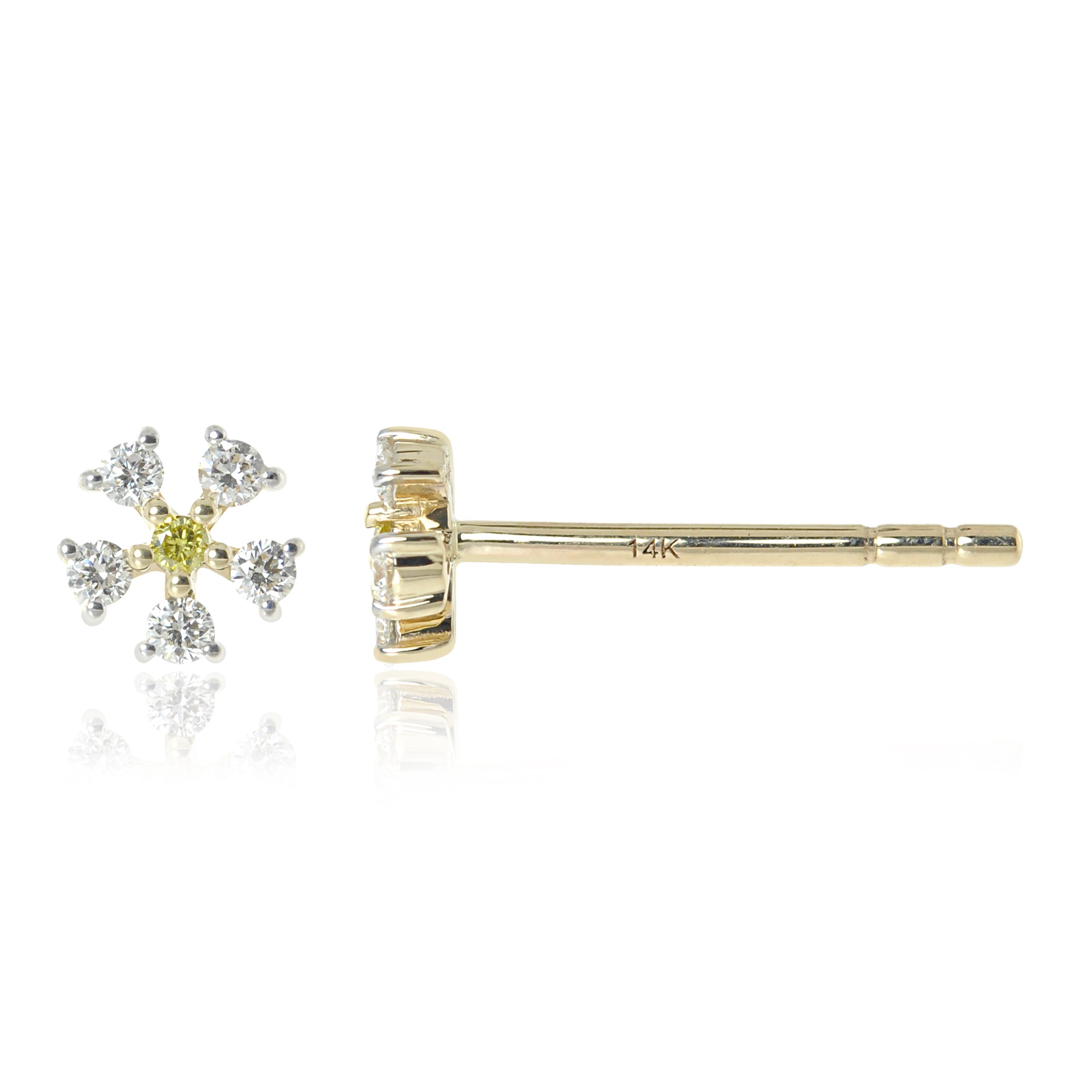 Gemstone 14K Daisy Stud
