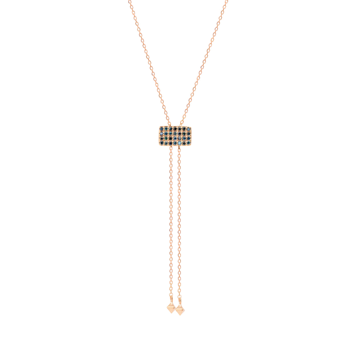 Diamond 14K Geometric Lariat Necklace