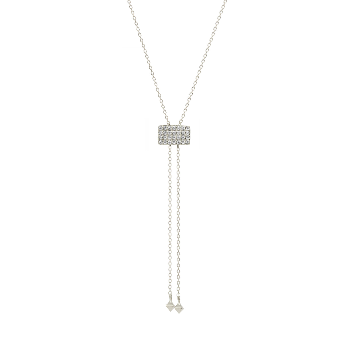 Diamond 14K Geometric Lariat Necklace