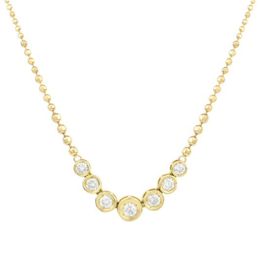 Diamond 18K Graduated Bezel Necklace