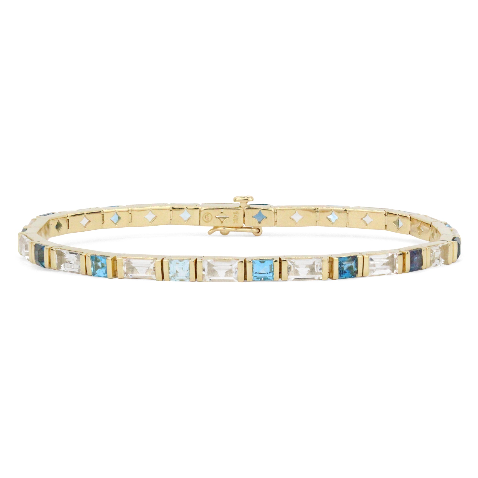 Gemstone 14K Bar Set Tennis Bracelet – Stevie Wren