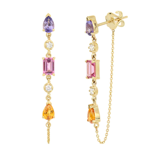 The Date Night 14K Gemstone Chain Dangles