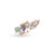 Mini trepador de oreja de piedras preciosas y diamantes de 14 quilates, izquierdo