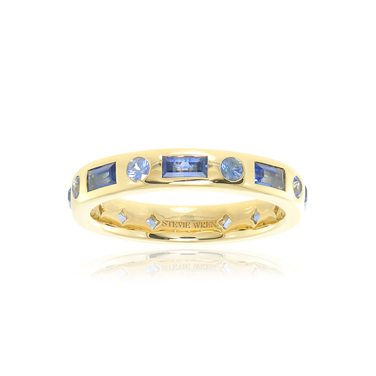 14 Karat Gold Sapphire and Diamond Eternity Ring – Aurum Jewelers
