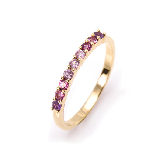 Gemstone 14K Raised Stacking Ring