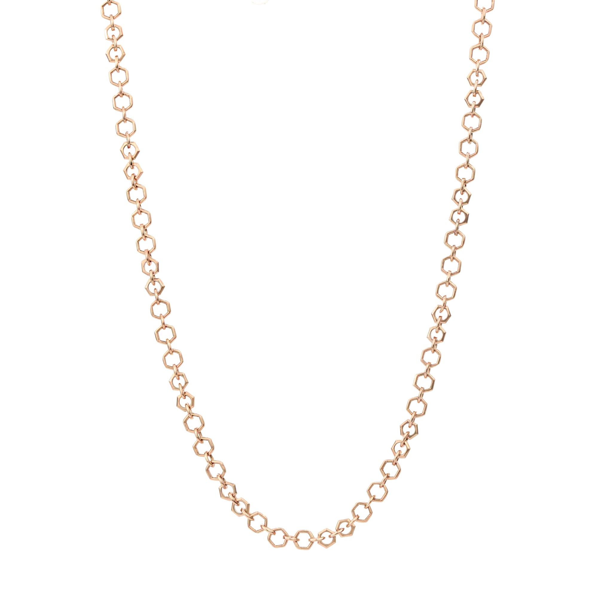 Cadena de panal gruesa hecha a mano de 14 quilates