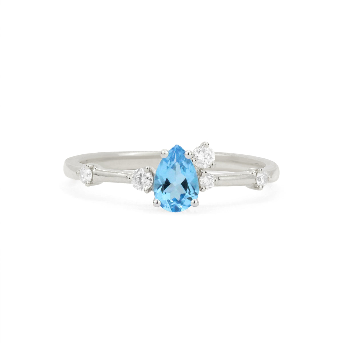 Gemstone &amp; Diamond 18K Pear Scatter Ring