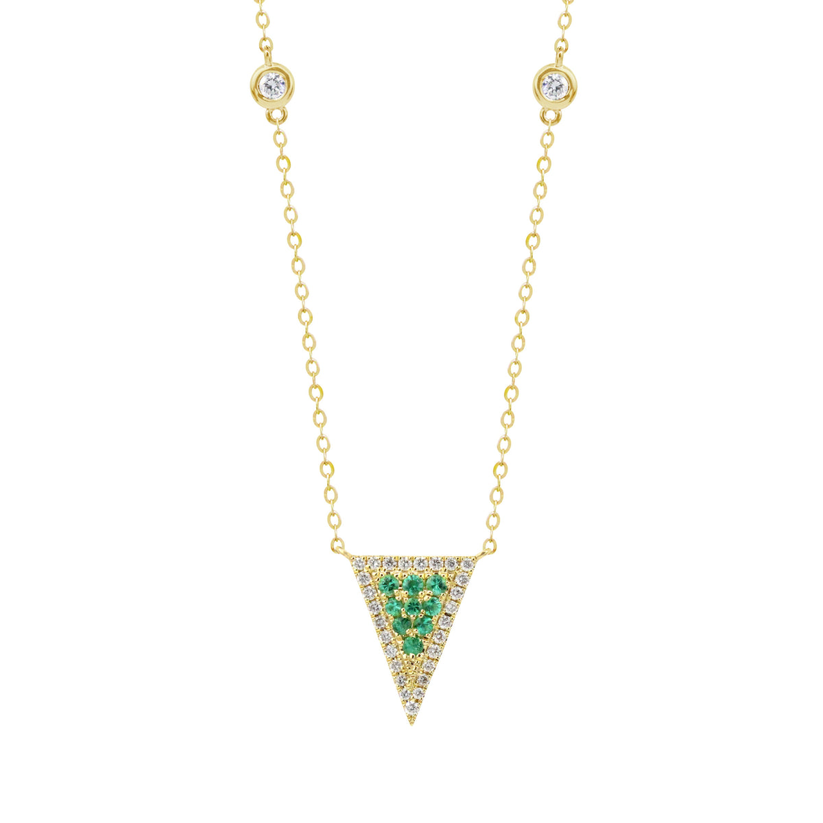 Gemstone &amp; Diamond 18K Tri Necklace