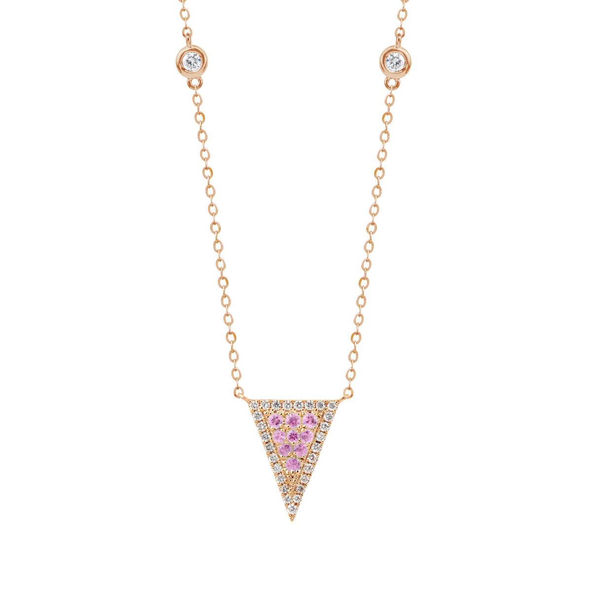 Gemstone &amp; Diamond 18K Tri Necklace