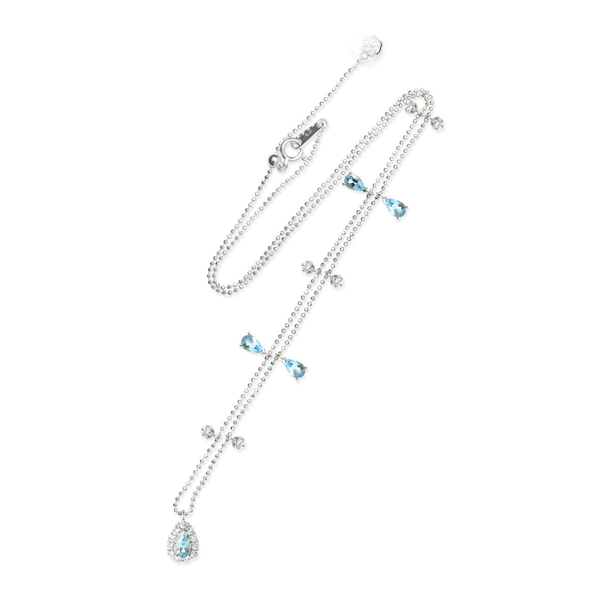 Gemstone 18K Teardrop Charm Necklace