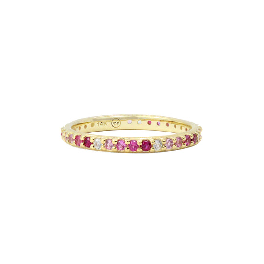 Multi Colored 14K Gold Eternity Band