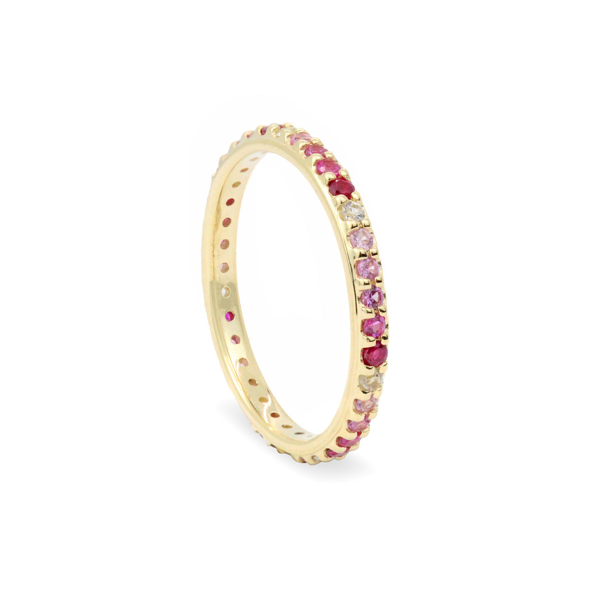 Multi Colored 14K Gold Eternity Band