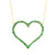 Emerald 14K Open Heart Necklace
