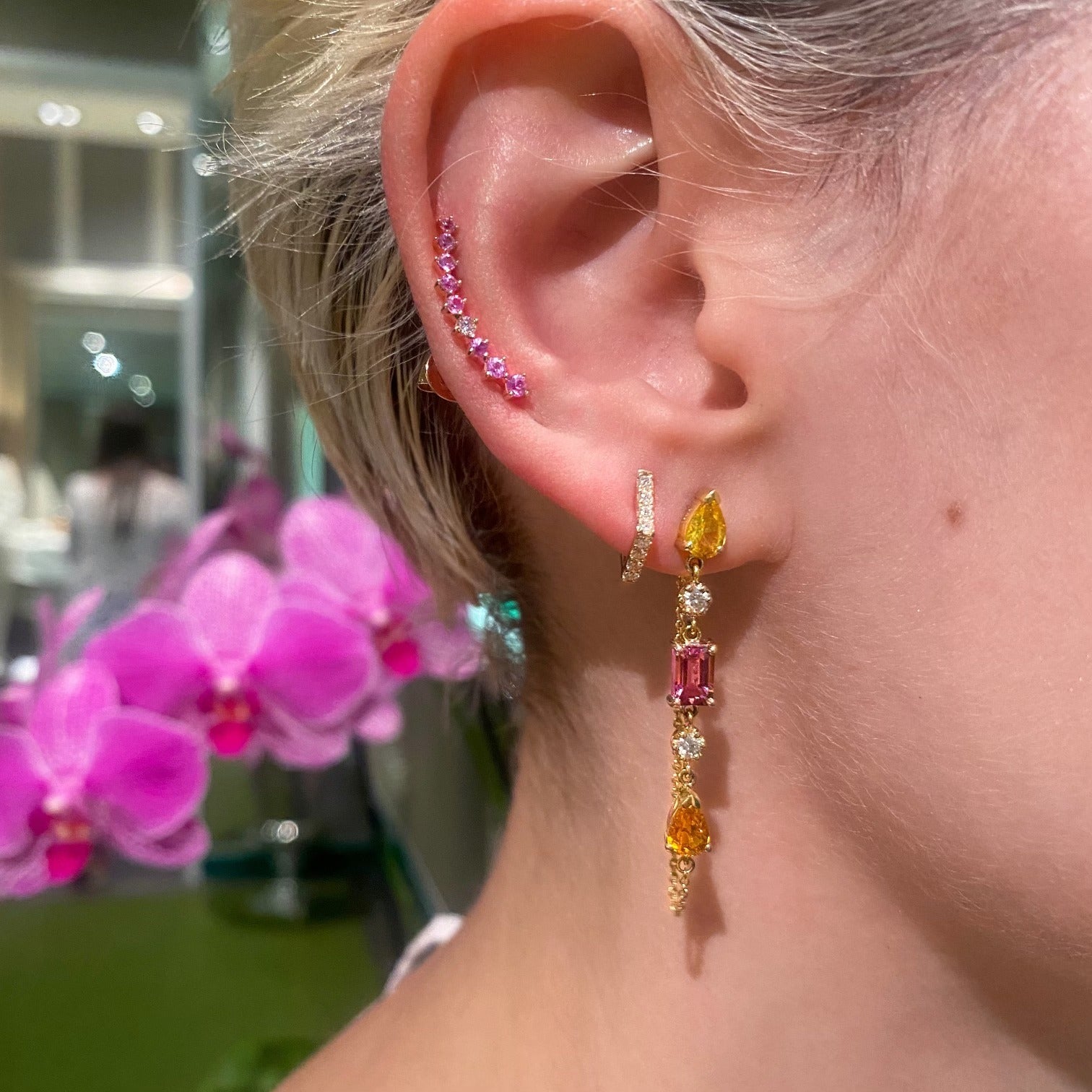 Escaladores clásicos de piedras preciosas de 18 quilates