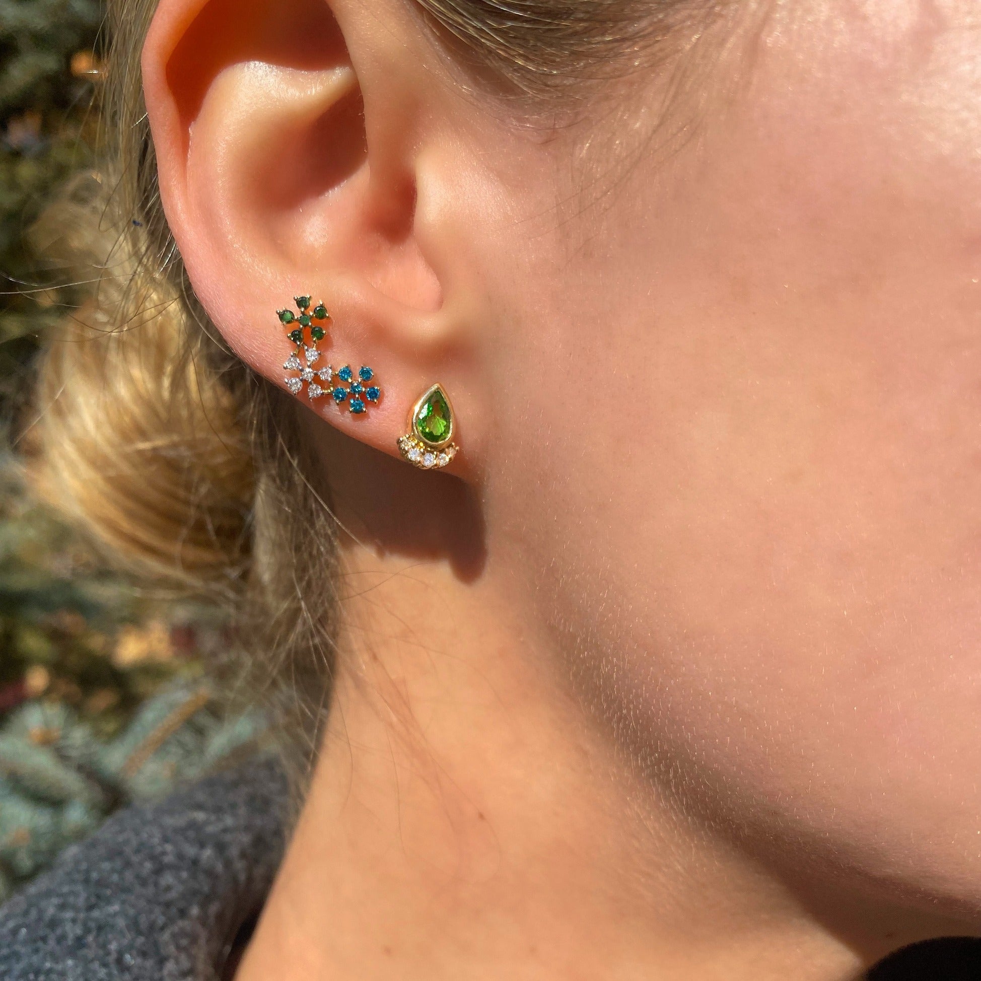 The Blooms 14K Gemstone Climber, Right