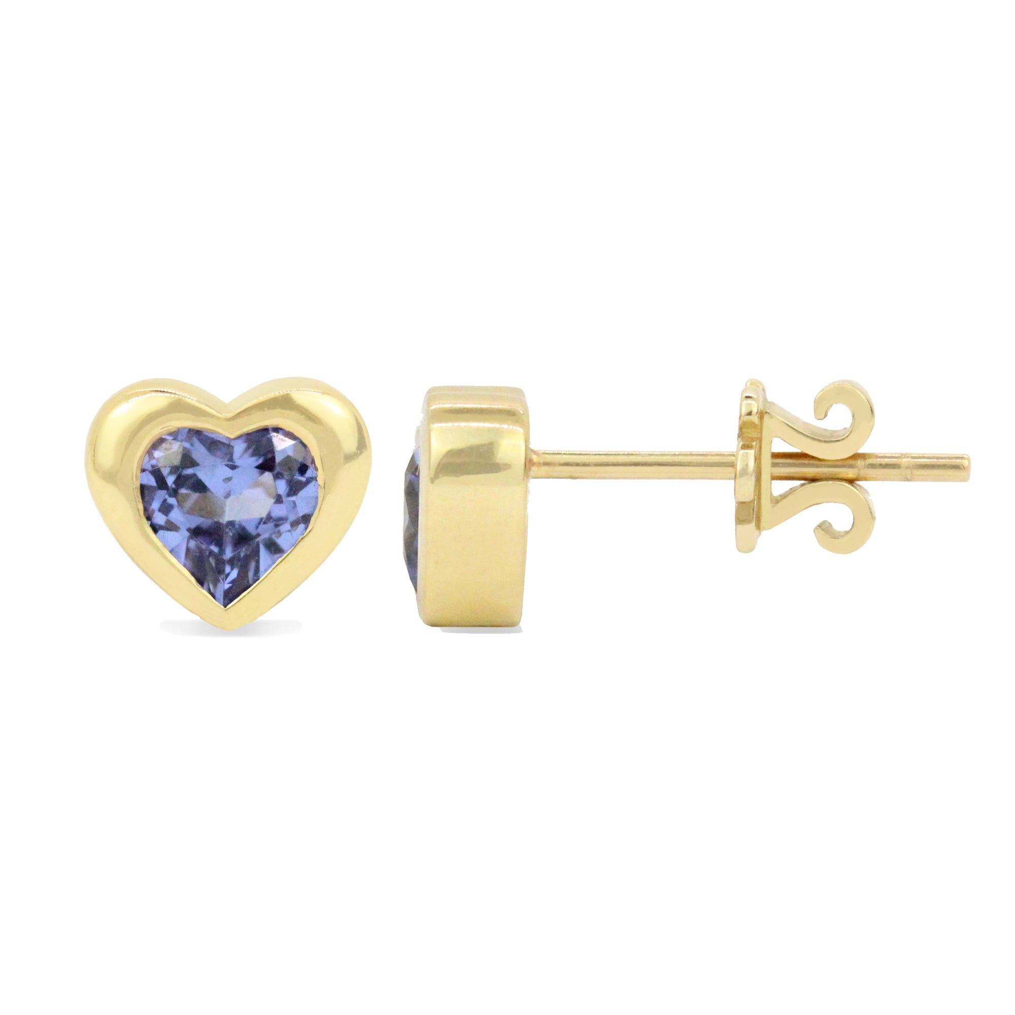 Gemstone 14K Puffy Heart Stud - Stevie Wren