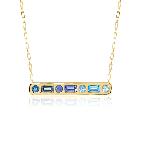 The Best Friend 18K Gemstone Bar Necklace