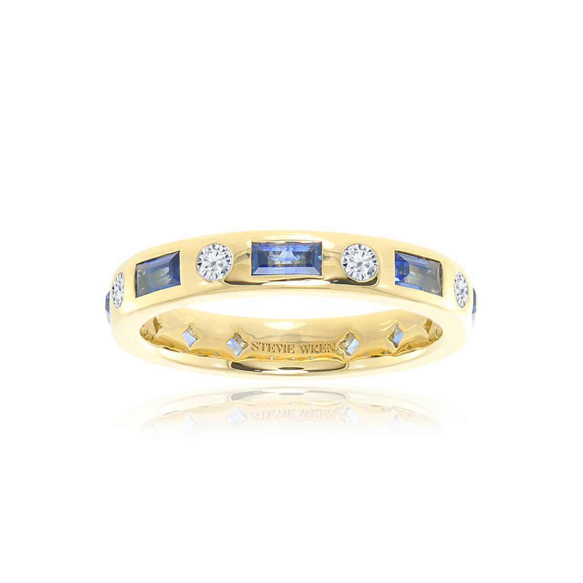 Stevie Wren 14K Yellow Gold Sapphire & Diamond Enamel Ring, Women's, Rings Diamond Rings